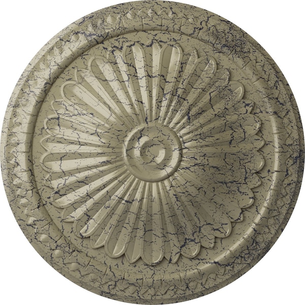 Ekena Millwork Alexa Ceiling Medallion (Fits Canopies up to 3"), Hand-Painted Castle Stone Crackle, 15"OD x 1 3/4"P CM14AXCSC - main